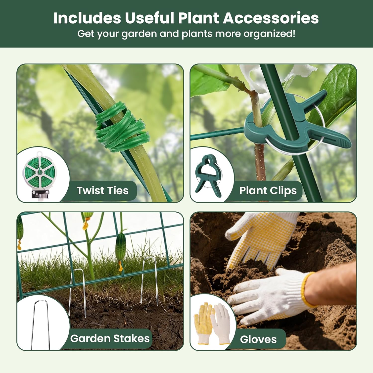 2 Pack Cucumber Trellis, 48"x16" Adjustable A-Frame Trellis for Climbing Plants, Metal Foldable Upgraded Vegetable Trellis for Raised Bed, Support for Tomatoes, Squash, Zucchini, Vegetables & Flowers