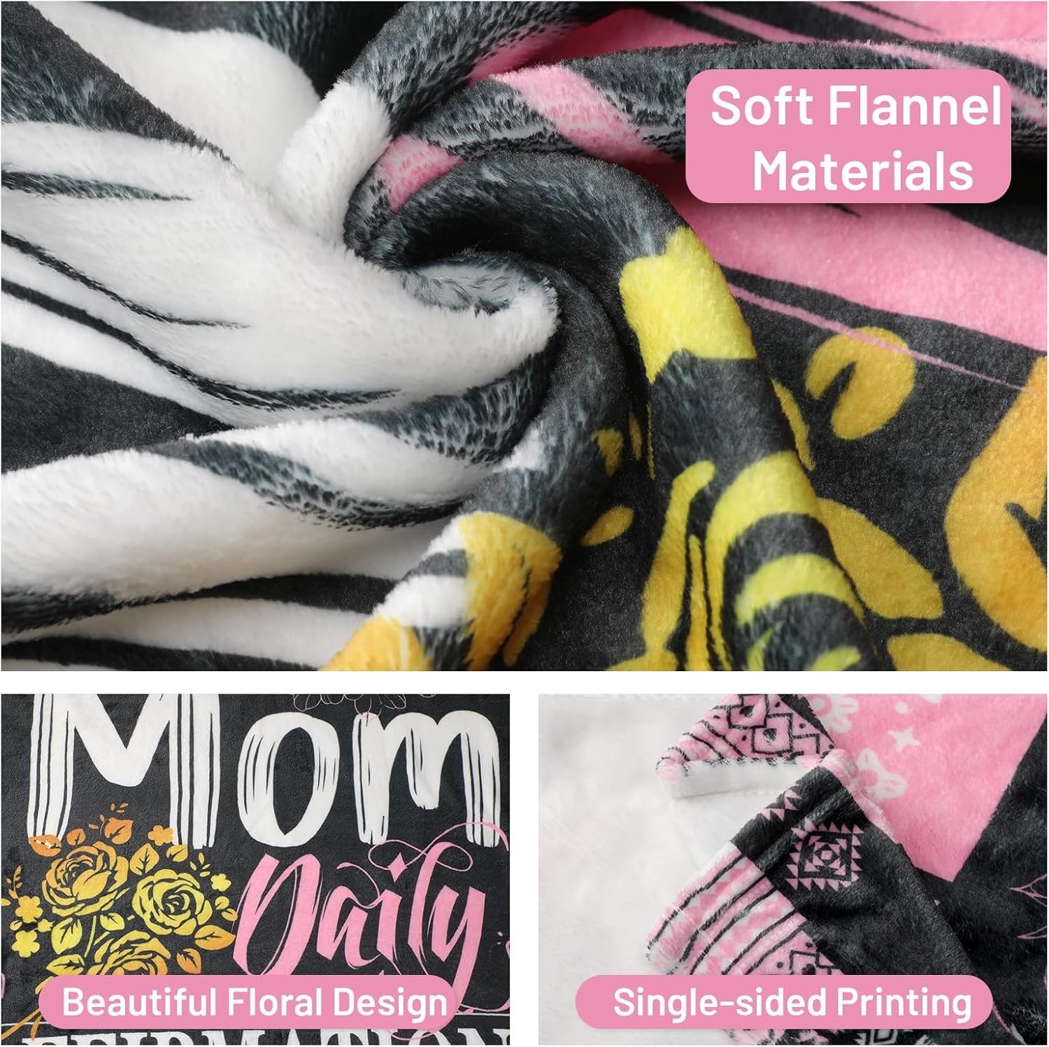 New Mom Gifts Blanket - Mama Daily Affirmations Throw 50x60, Postpartum Self Care Gift for Mommy to Be, Christmas Birthday Blanket for Boy or Girl Mom - Image 5