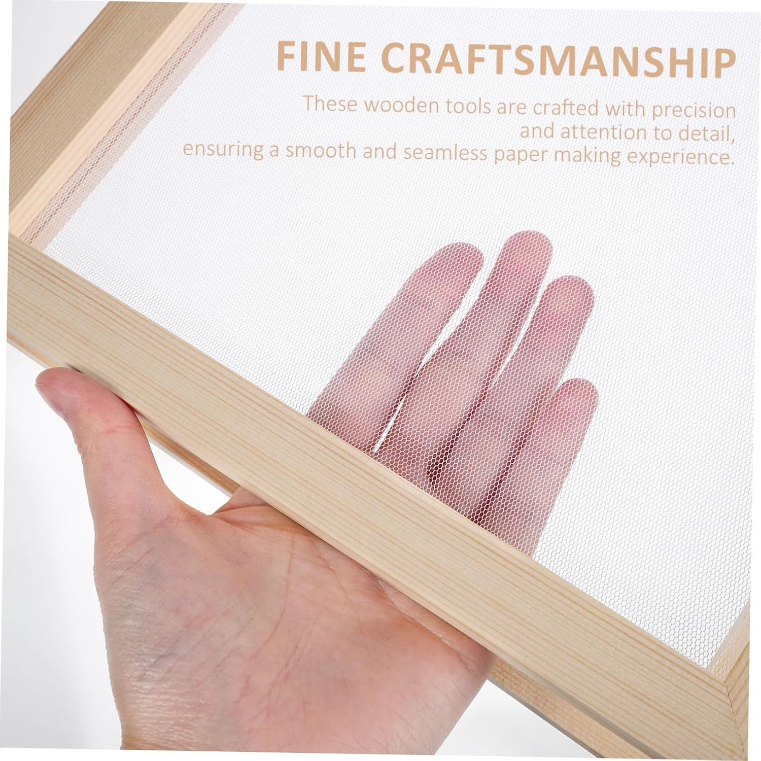jojofuny 1Set DIY Paper Making Kit Dual Frame with Screen Mesh Absorbent Paper for Crafting Sturdy Mold Deckle for Seamless Papermaking Experience