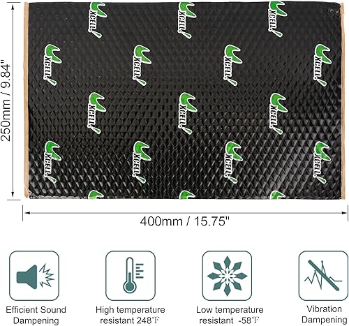 Miniatura 2 de uxcell 34 unids 80mil 36sqft coche amortiguador de sonido aislamiento térmico almohadilla butilo amortiguación autoadhesivo material de