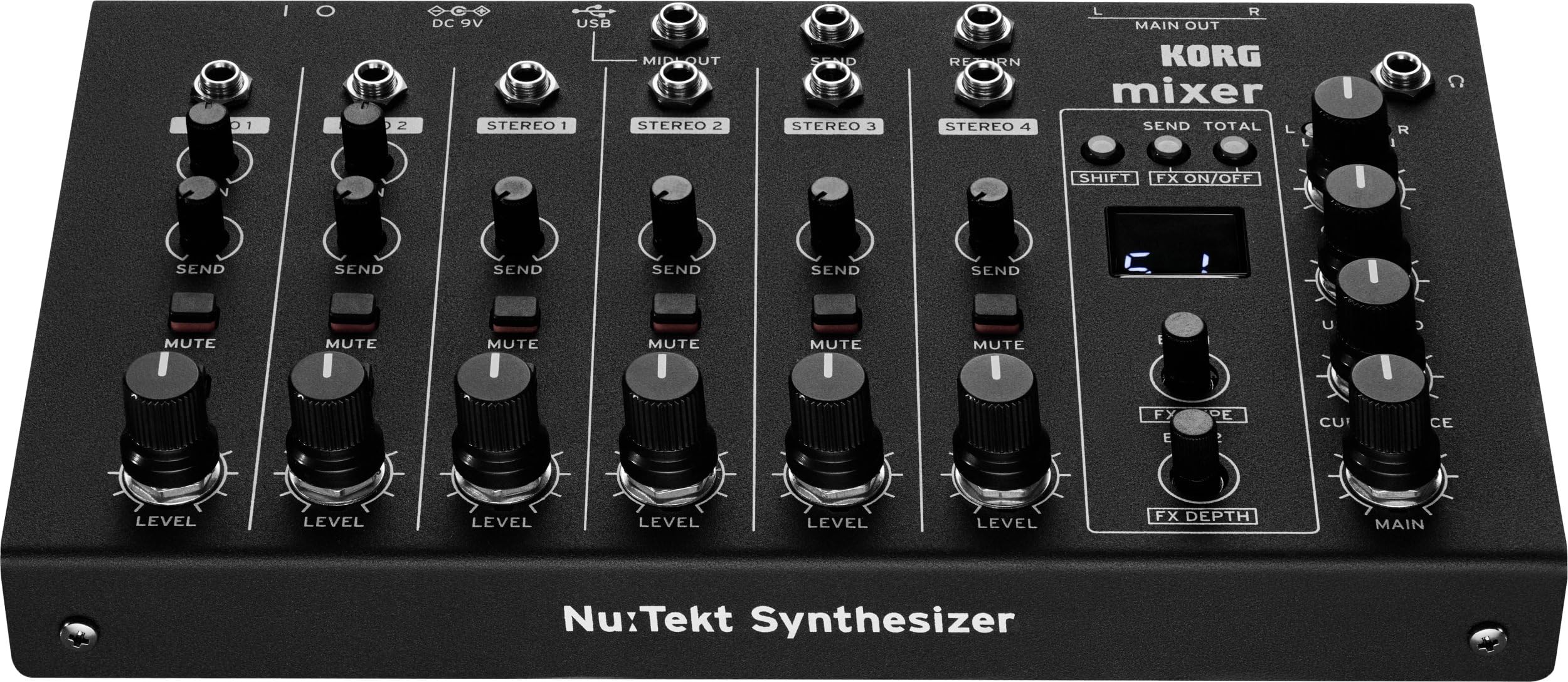 Korg Nu:Tekt NTS-4 Mixer – 6 Kanal Performance Audio-Mischpulte und Audio Interface Bausatz mit Effekten