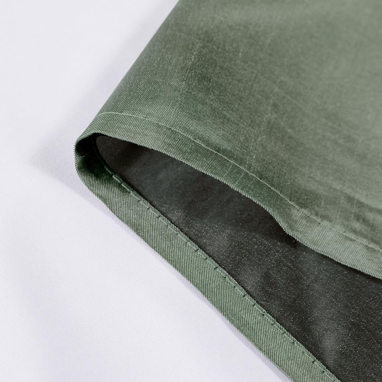 Chyhomenyc Uptown Sage Green Valance for Window, Faux Silk Room Darkening Slub Fabric Small Valance for Farmhouse Bedroom Bathroom Small Windows Toppers Windows, 60Wx14L Inch - Image 4