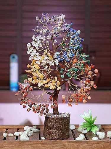 Miniatura 7 de ZAICUS Árbol de piedras preciosas colgantes de 7 chakras y 7 piedras de caída de Feng Shui, bonsái, árbol del dinero, buena suerte, riqueza y salud,