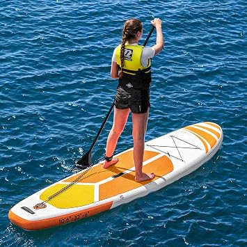 AQUATEC 6 Thick Inflatable Paddle Boards - Premium Paddle Board | SUP Accessories - Adjustable Paddle, Pump & Backpack