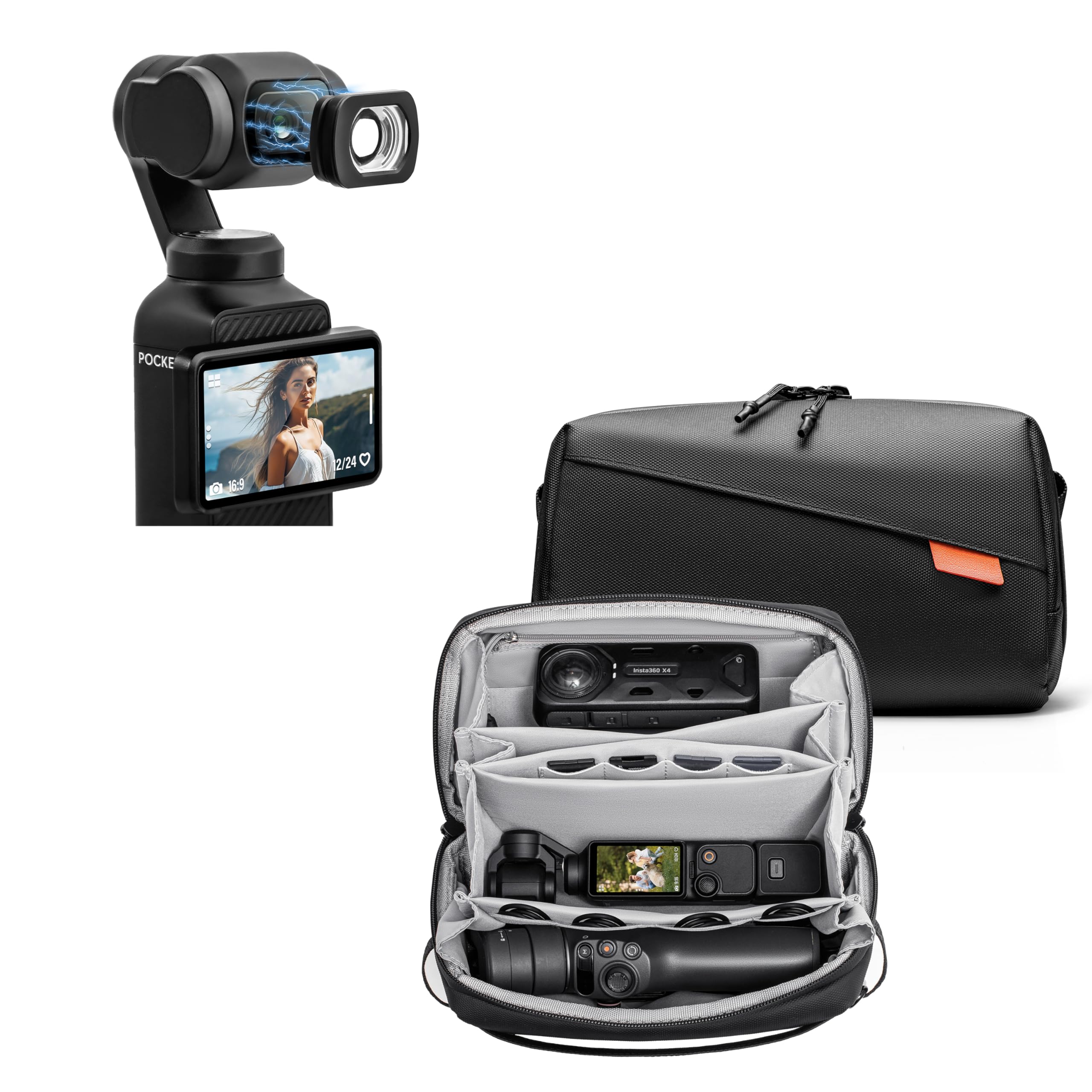 Tomat Pocket 3 ND Filters+ Pocket 3 Carry Bag Magnetic Wide Angle Lens Filter for DJI Osmo Pocket 3 Accessories