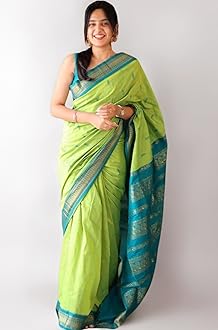 SGF11 Women's Kanjivaram Soft Cotton Linen Silk Saree With Blouse Piece