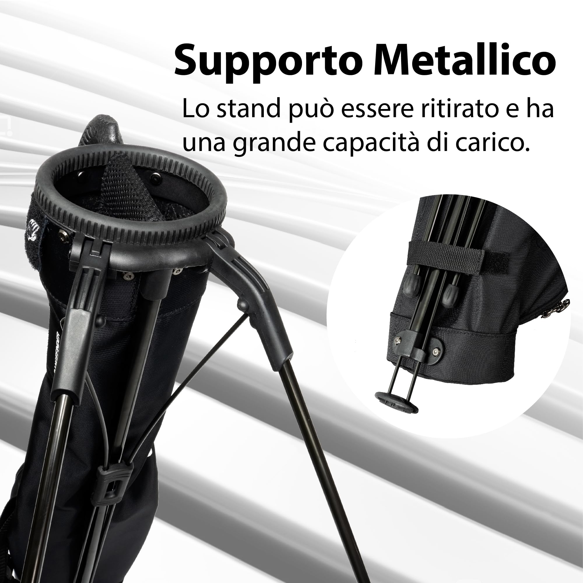 Gogogo Sport Vpro Borsa da Mazza da Golf, Sacca da Golf Pieghevole con Tracolla, Leggera Borsa Portatile da Golf per Mazze, Nero Rosso