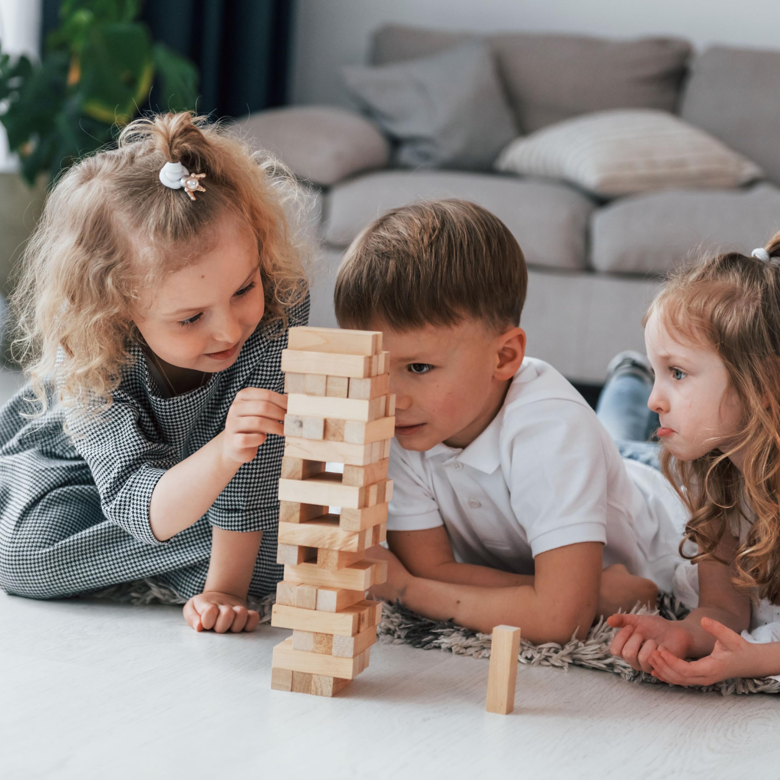 Toyaffair Stacking Tower – 54 Wooden Pieces, Classic Stacking & Balance Game for Kids & Adults, Fun for Family, Parties & Group Entertainment 3
