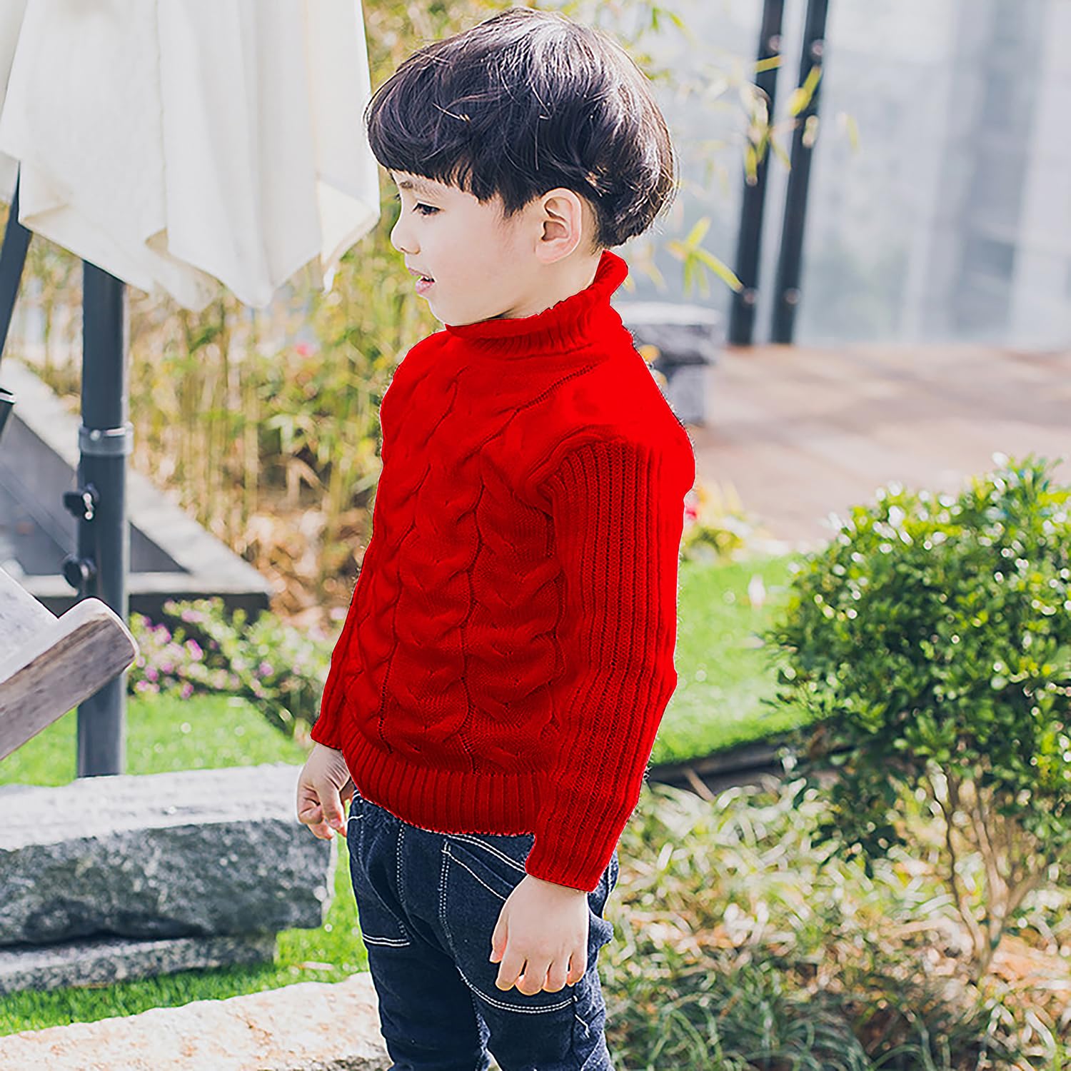 Baby Jungen Rollkragenpullover Kleinkind Mädchen Weich Warm Hoher Kragen Pullover Pullover Größe 1-8T
