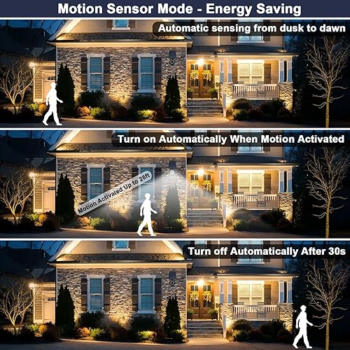 Miniatura 3 de Luces solares con sensor de movimiento para exteriores, 2000 lúmenes, IP67, impermeables, luces de seguridad para patio, jardín, patio, paquete de 2