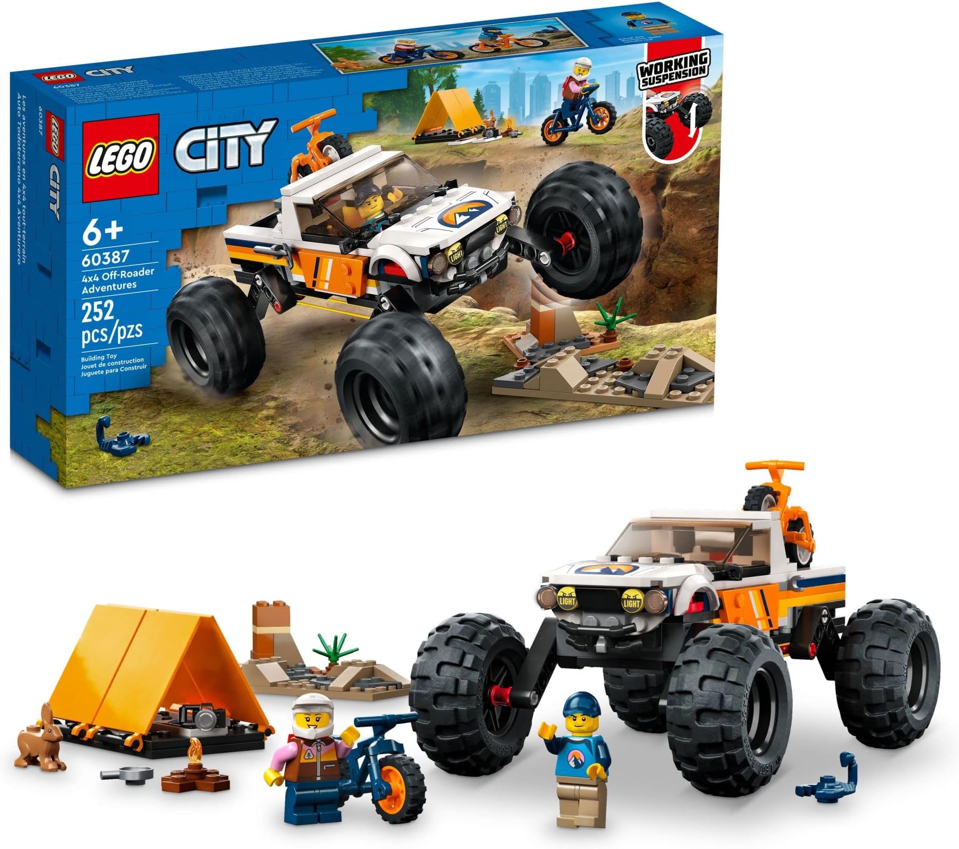 City 4x4 Off-Roader Adventures Toy Truck - Building Blocks for Boys & Girls, Ages 6+ Years - Monster Truck Pretend Play Toy - Gift Ideas - 60387