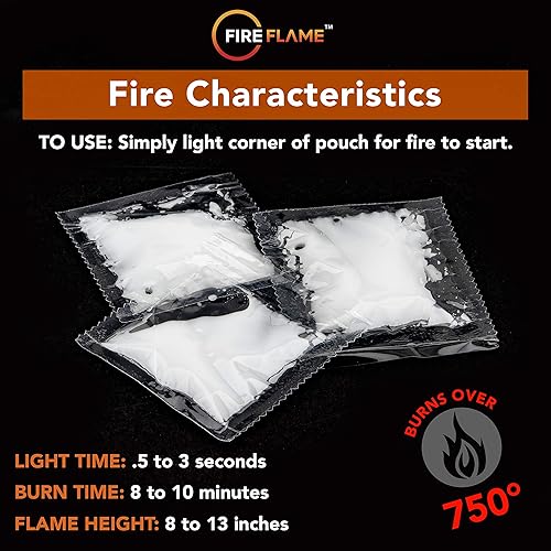 Miniatura 3 de FireFlame Iniciador de fuego rápido - 100 impermeable multiusos para interiores y exteriores para encender carbón fogata chimenea ahumador sin olor