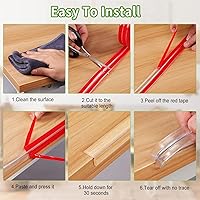 Vista 6 de BabySafe Tira Protectora de Bordes: Protectores de Esquinas de Mesa para Muebles de Bebé y Chimenea, 3.3 pies (1m)