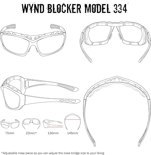Miniatura 3 de WYND Blocker Gafas de sol Airdam grandes para motocicleta, deportes, conducción, ciclismo