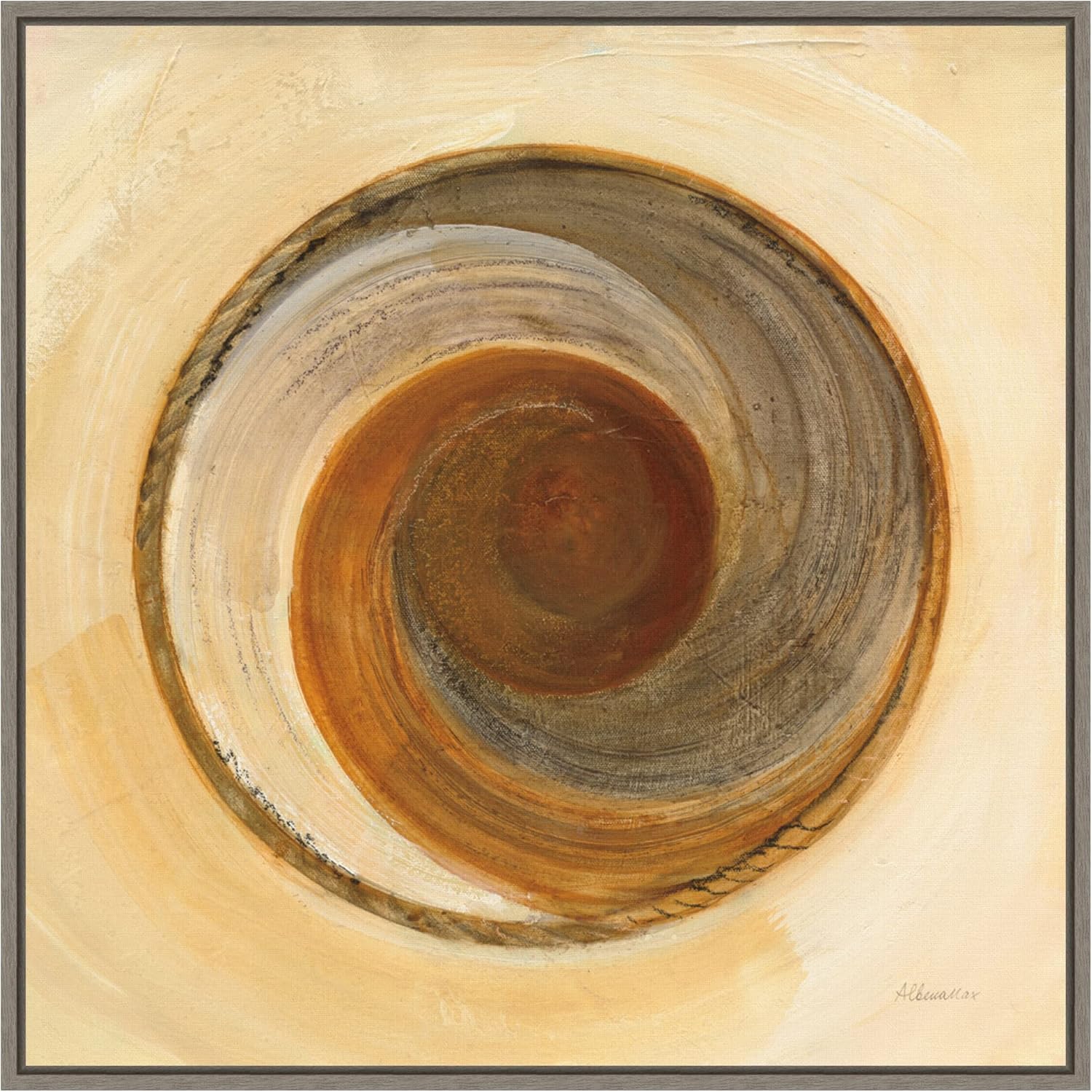 Amanti Art Framed Canvas Wall Art 22x22 Woven Beauty I by Albena Hristova, Framed Wall Art Canvas, Abstract Artwork, Country Rustic Decor, Medium Poster Painting for Living Room, Bedroom, Bathroom,