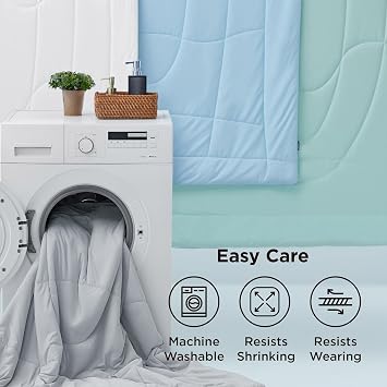 Bedsure Cooling Blanket Double Duvet - Coverless Quilt, Grey, 200x200cm