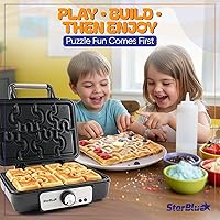 Vista 7 de Máquina de gofres de rompecabezas de StarBlue - Divertidos gofres en forma de rompecabezas Incluye botella exprimible para un fácil llenado