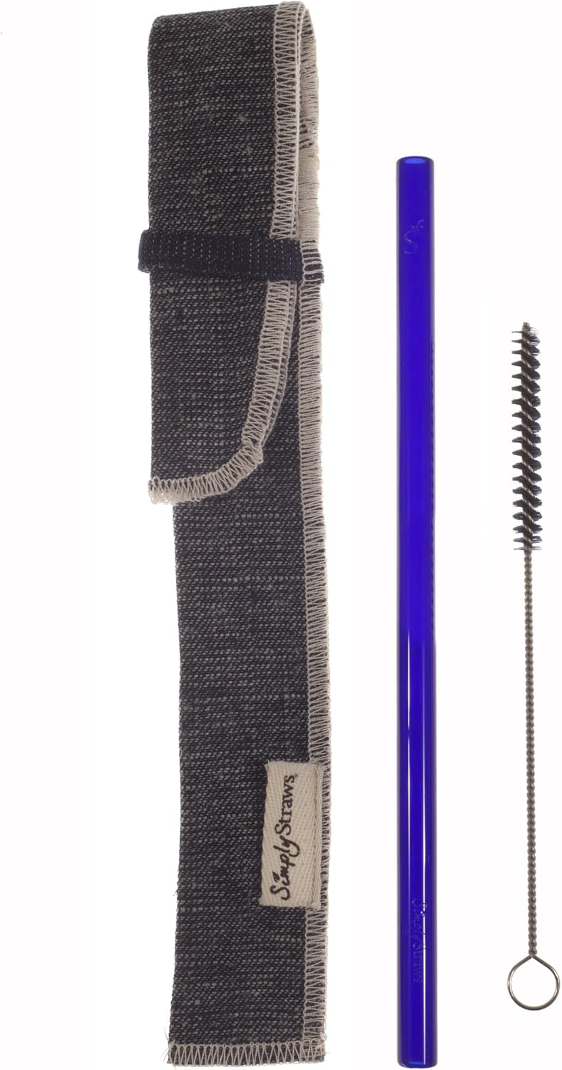 Simply Straws Single Sleeve Set, 1 Classic 8Inch Blue