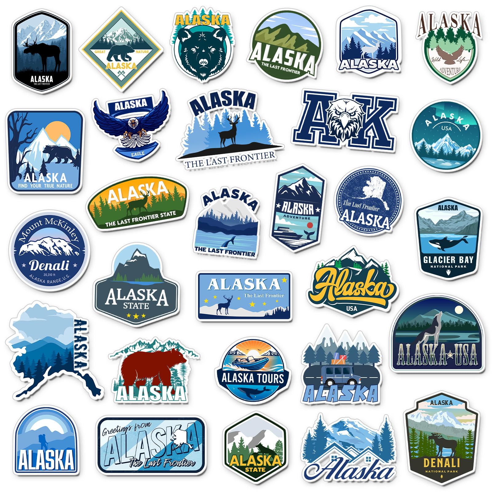 Konohan 30 Pcs Alaska Souvenirs Magnet Set
