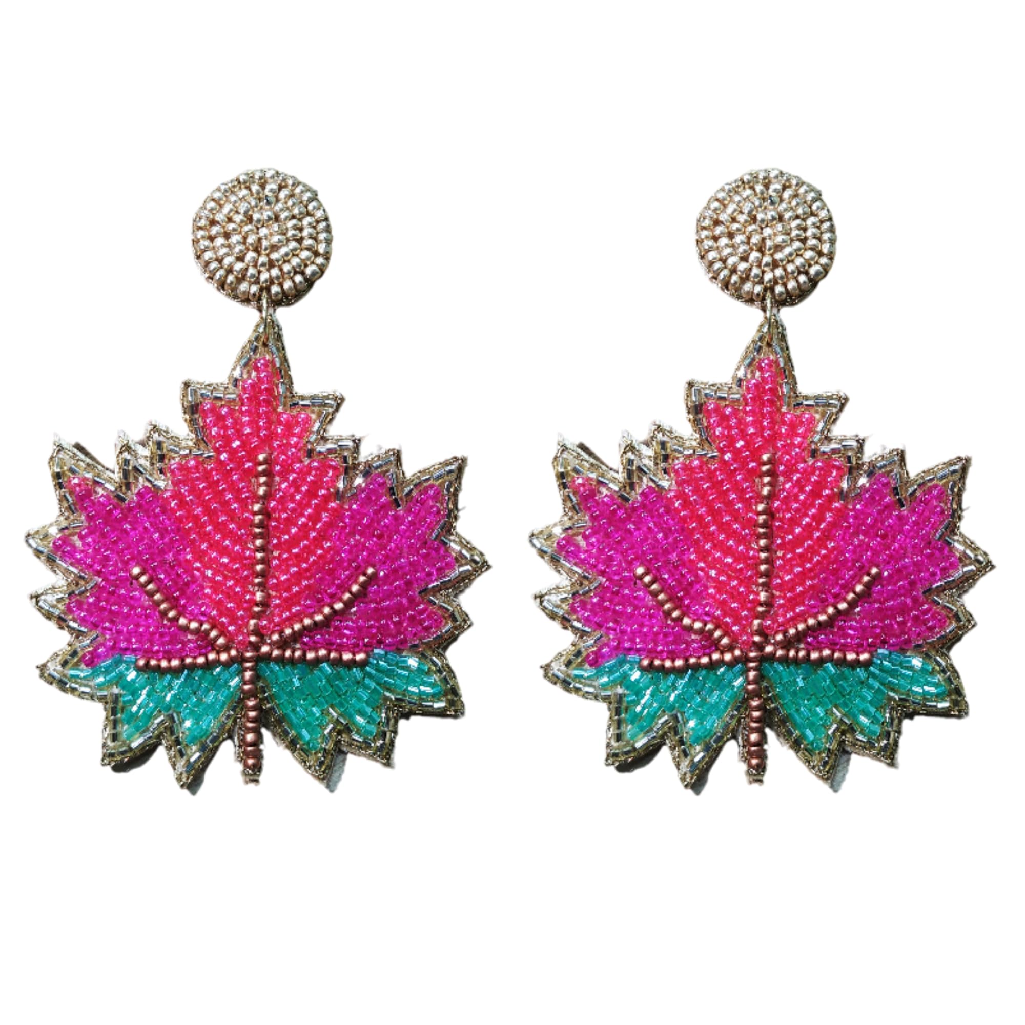 Dulcett India Multicolor Beaded Contemporary Leaf Earrings For Women & Girls | Light Weight Beaded Earrings For Women & Girls | Handmade Beads Earrings for Women & Girls. (B0C7HHJ3QG) Amazon Price History, Amazon Price Tracker