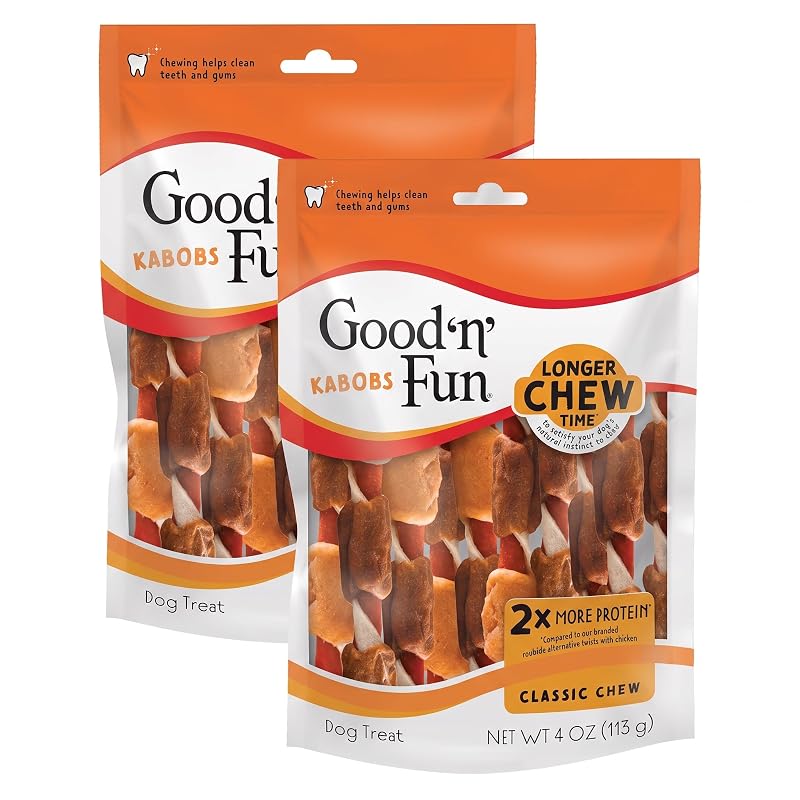 Petisco mastigável de sabores variados para cães GOOD 'N' FUN, Pacote com 2