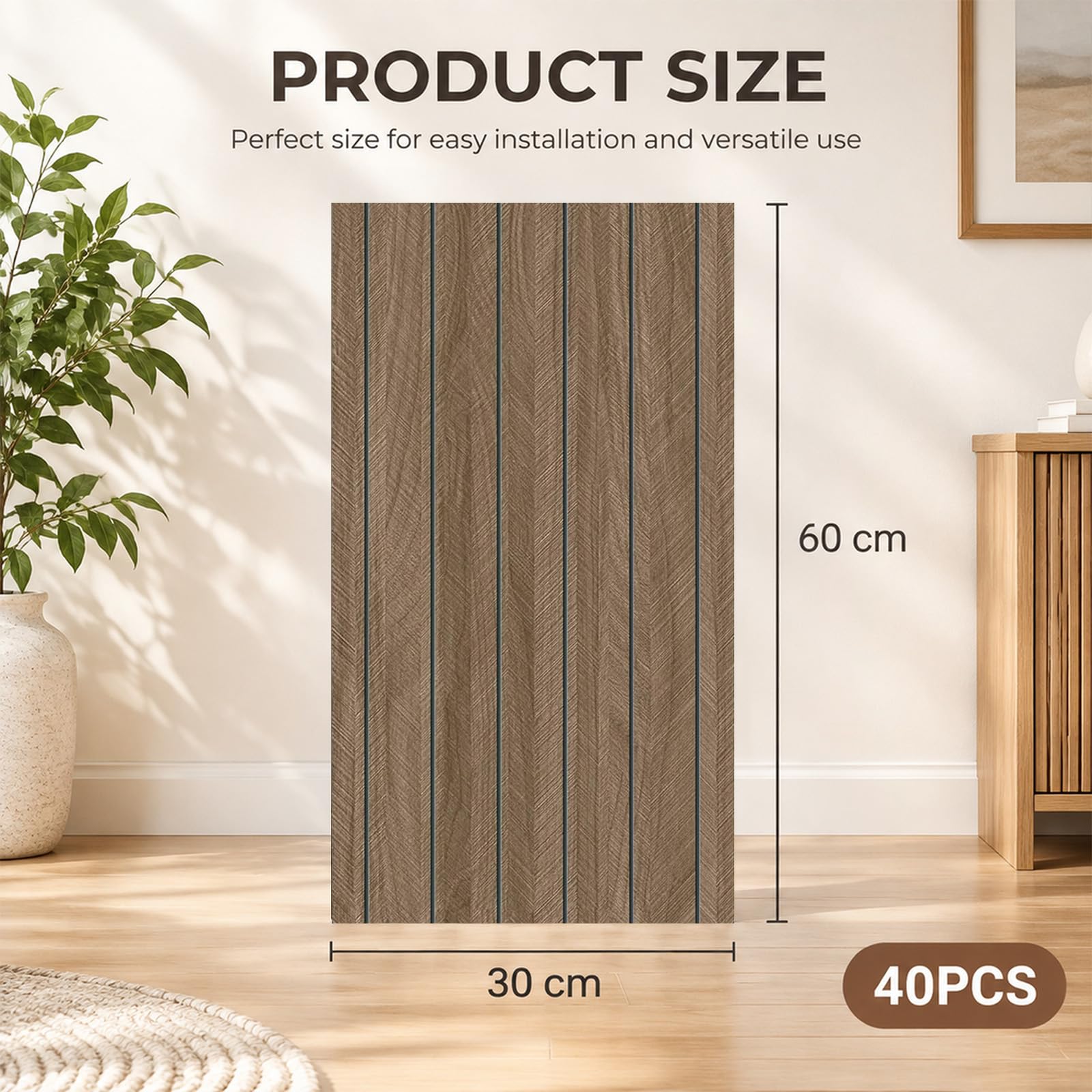 Panele ścienne samoprzylepne o wyglądzie drewna, 40 szt. 30 x 60 cm panele