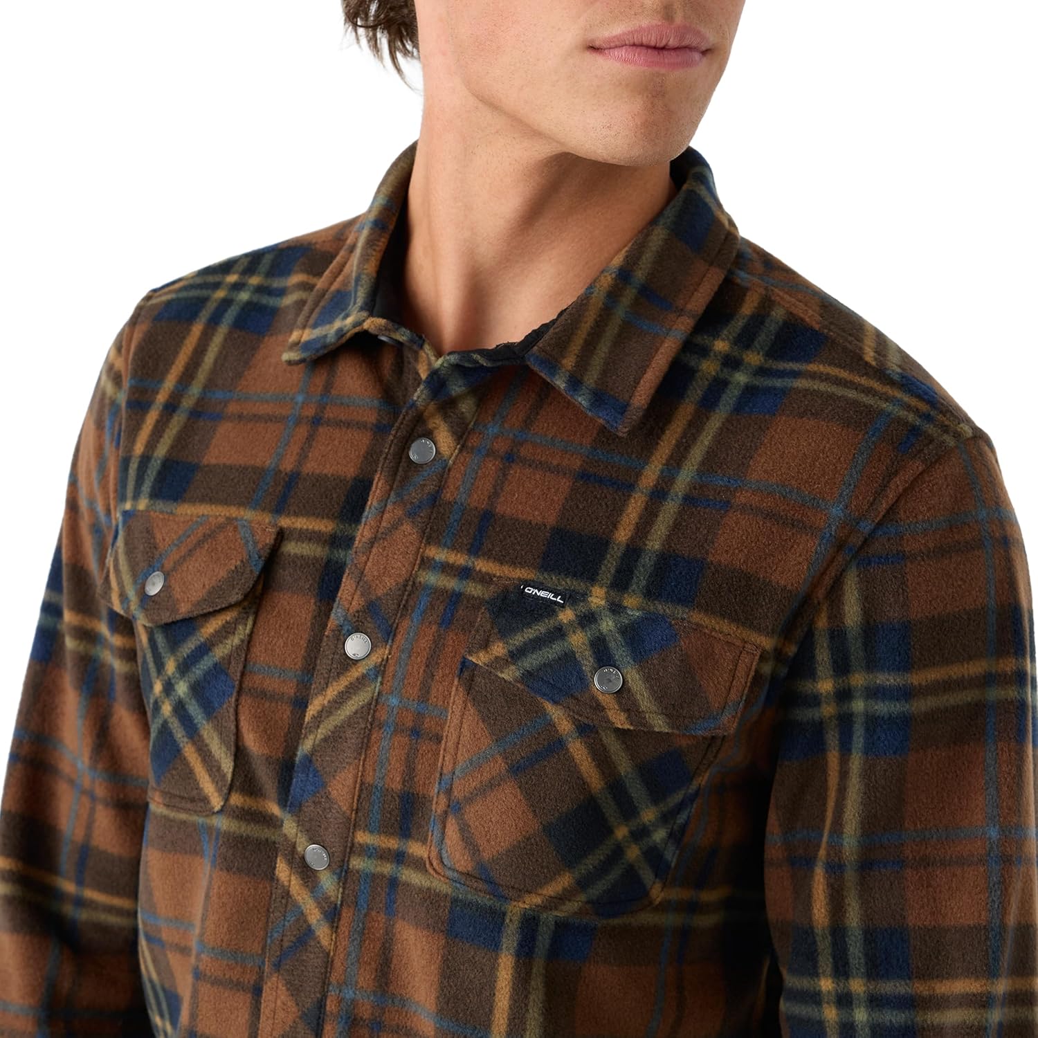 O'NEILL Men's Glacier Superfleece Flannel - Long Sleeve Flannel Shirt for Men - Casual Button-Up Shirt