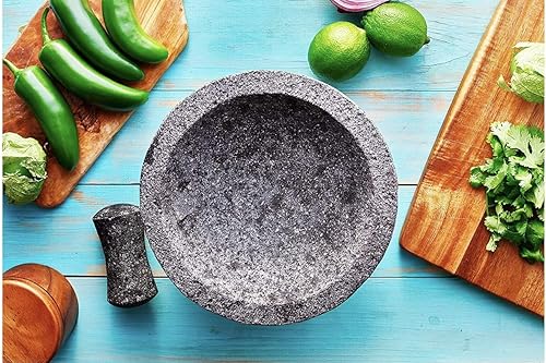 Miniatura 5 de Mortero y mortero moderno Molcajete para salsas y especias de México hecho a mano nuevo por Border Merchant