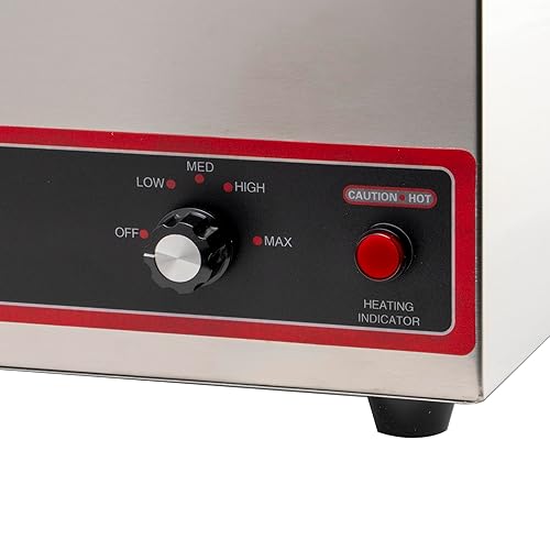 Miniatura 3 de Winco FW-S500 Calentador de alimentos portátil comercial de 120 V 1200 W acero inoxidable grande