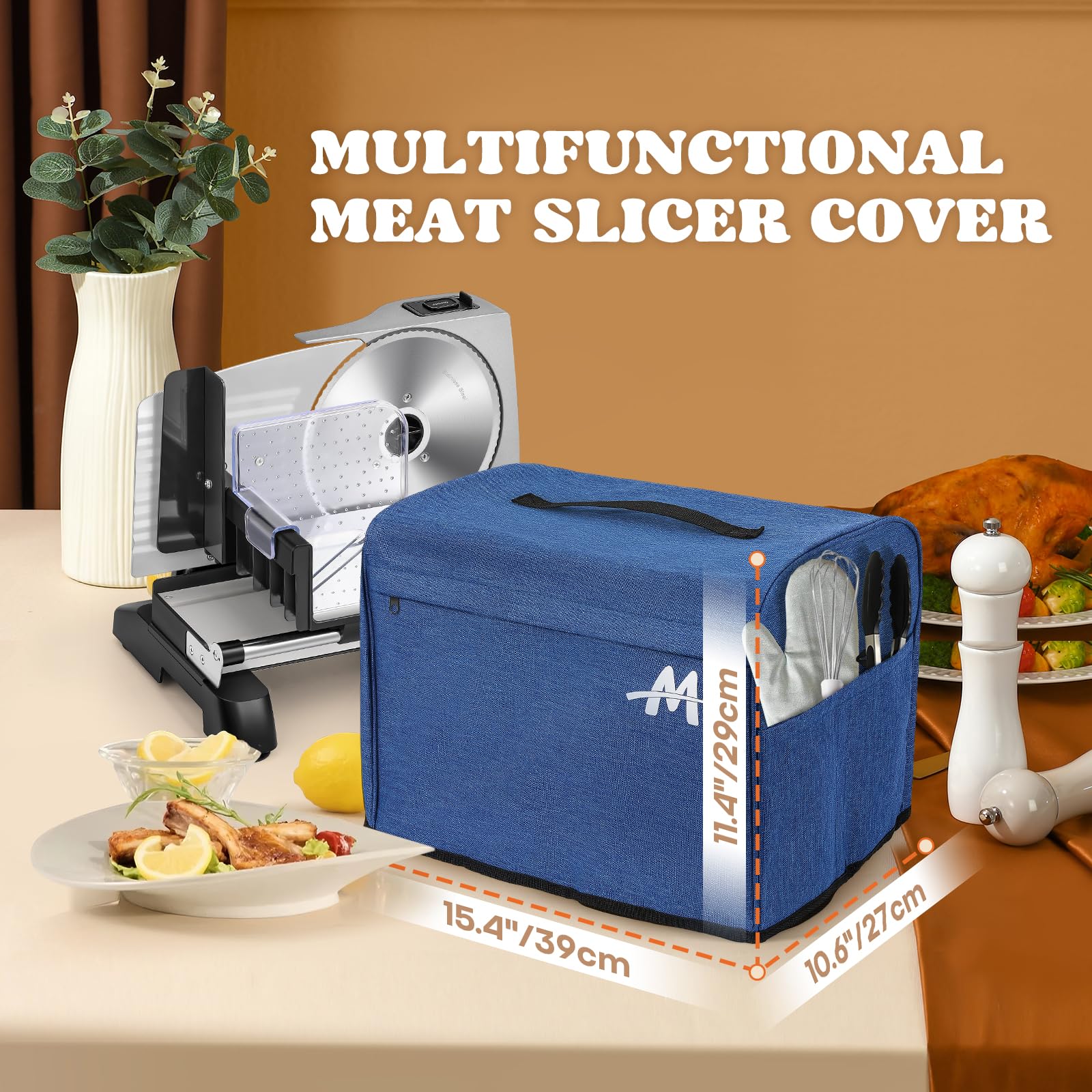 Affettatrice elettrica per carne, con protezione per bambini, spessore regolabile 0-18 mm, doppie lame in acciaio inox da 19,1 cm, per formaggio, verdura, prosciutto