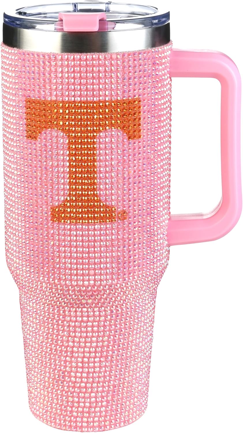 The Memory Company Officially Licensed 40oz Pink Bling Game Day Tumbler, University of Tennessee