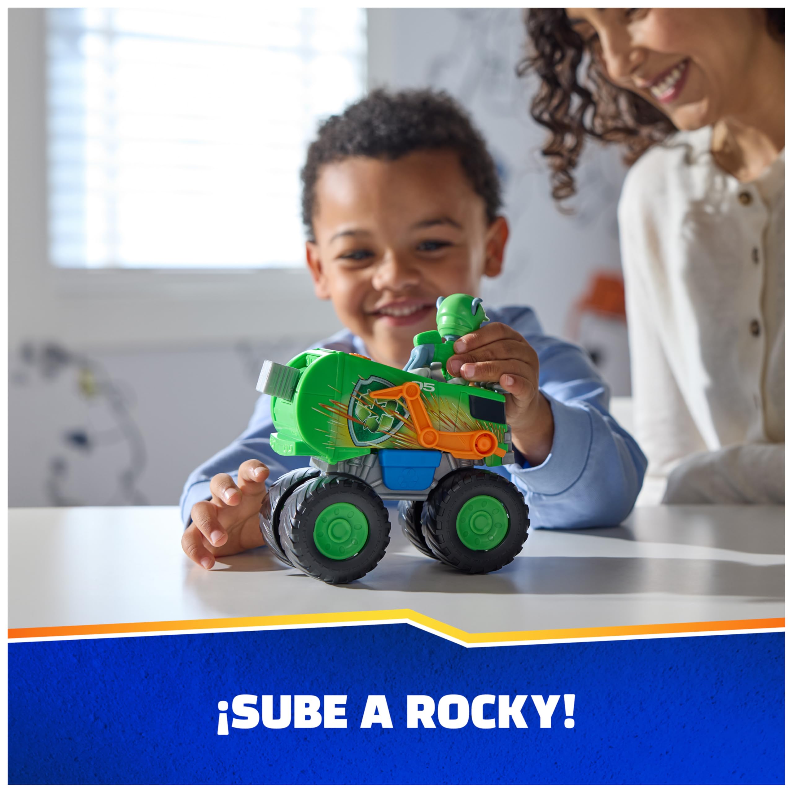 Paw Patrol Patrulla Canina - Pack Figura Rocky Rescue Wheels y Camión Reciclaje Lanza Proyectiles - Patrulla Canina Juguetes - Juguetes Niños 3 años + - Regalo Niño 3 años + — view 6