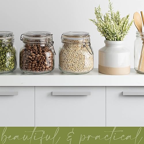 Miniatura 7 de Galashield Tarros de vidrio con tapas herméticas, frascos de almacenamiento de alimentos, recipientes a prueba de fugas con sello de preservación