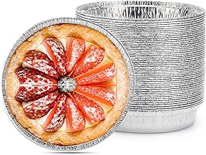 Disposable Pie Tins, Beasea 50 Pack 6 Inch Tin Tart Pans Aluminum Foil Mini Pie Pans Tins Plates Baking Foil Pans for Pies Tart Quiche