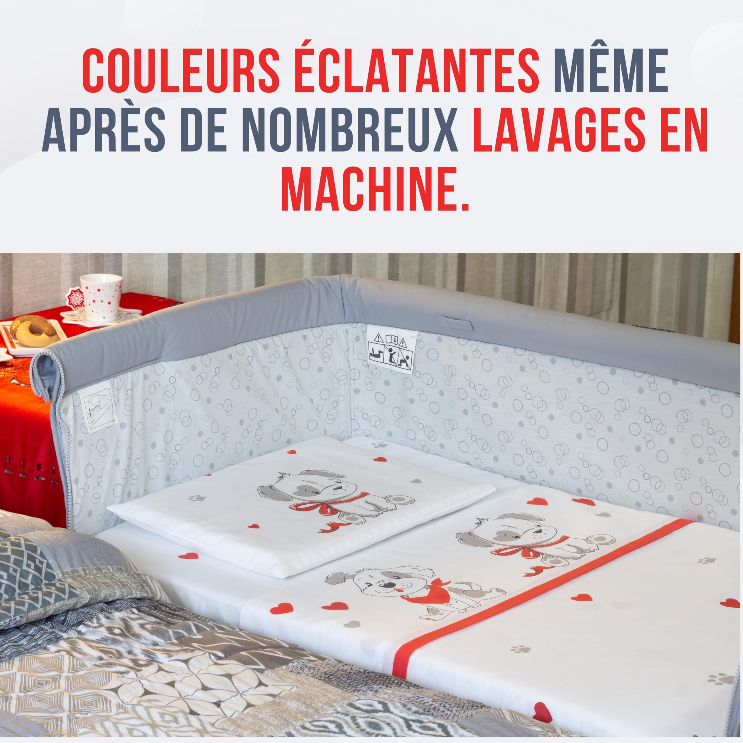 GOYSILA Lot de 2 Draps Housses Cododo 50x83 cm pour Chicco Next2Me et Berceau Bébé Coton Oeko-Tex avec 1 Protège-Matelas Respirant Compatible Kinderkraft Uno Lullago Dream Lit Parapluie