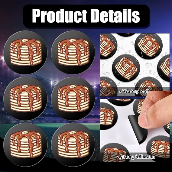 Gueevin 200 Pcs Football Helmet Stickers Pancake Block Helmet Decals, Black