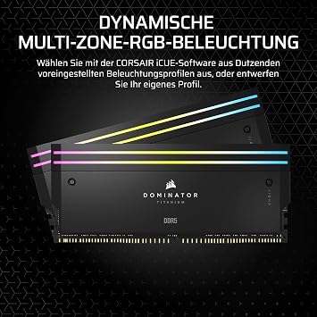 CORSAIR Dominator Titanium DDR5 RGB Light Amplification Kit - 2X Modules - 0GB RAM - CORSAIR iCUE Compatible - Black