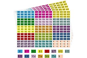 4500 Pieces Garage Sale Price Tags Stickers -- 3/4 Inch Pre-printed Bargain...