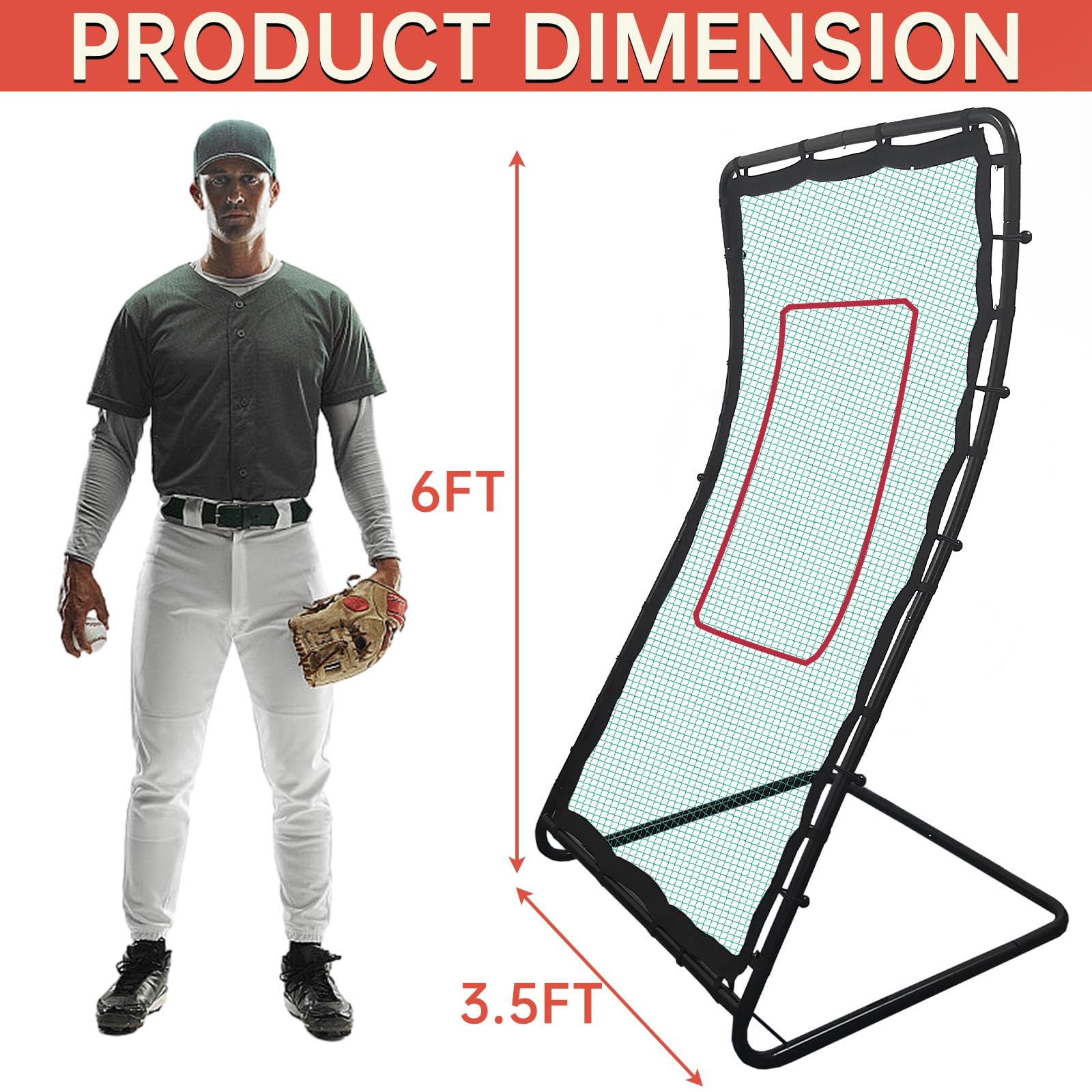 Red de rebote para béisbol, voleibol, lacrosse, para un solo jugador, pequeña red de rebote de béisbol, voleibol, sóftbol, mini red de práctica de rebote, entrenador de campo, red de rebote