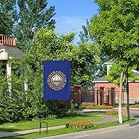 Vista 4 de Bandera de New Hampshire - Banderas de jardín para patio al aire libre, impresión de doble cara que no se decolora