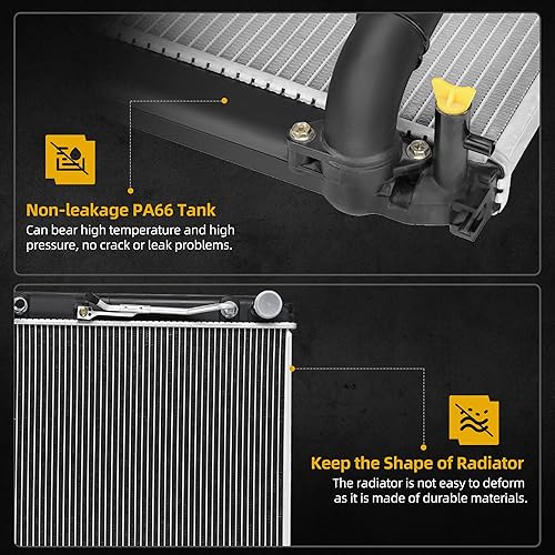 Miniatura 132 de DWVO Radiador completo compatible con Jeep Wrangler L6 4.0L 2003-2006 Jeep Wrangler L4 2.4L 1987-2002 Jeep Wrangler L6 1987-2002 2.5L L6 1987-1990