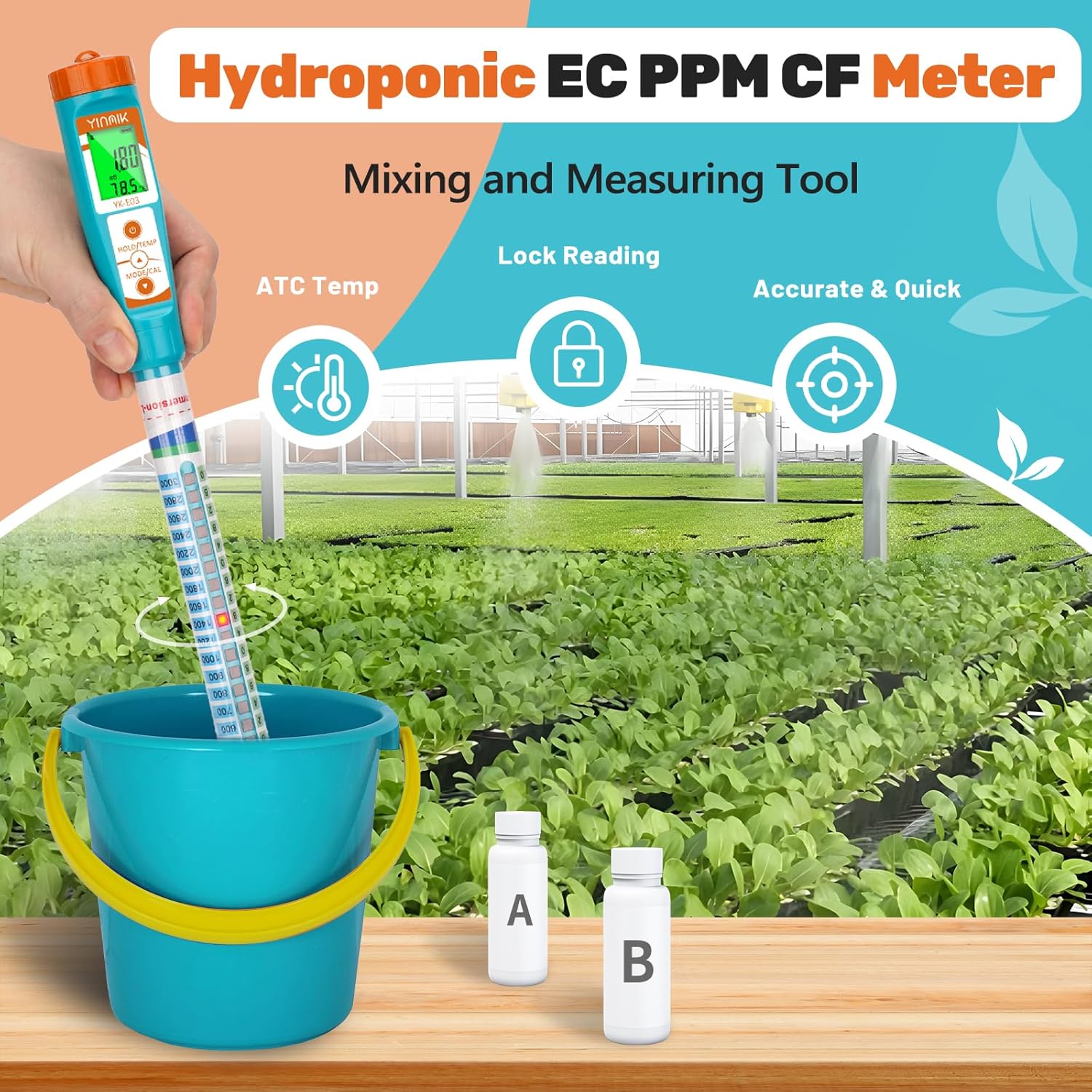 YINMIK General Hydroponics pH Down Liquid, pH Control Liquid Decreases pH Levels, 250ml Premium Buffering for pH Stability,Suitable for All Hydroponics Feeding Systems, Both for Soil and Water