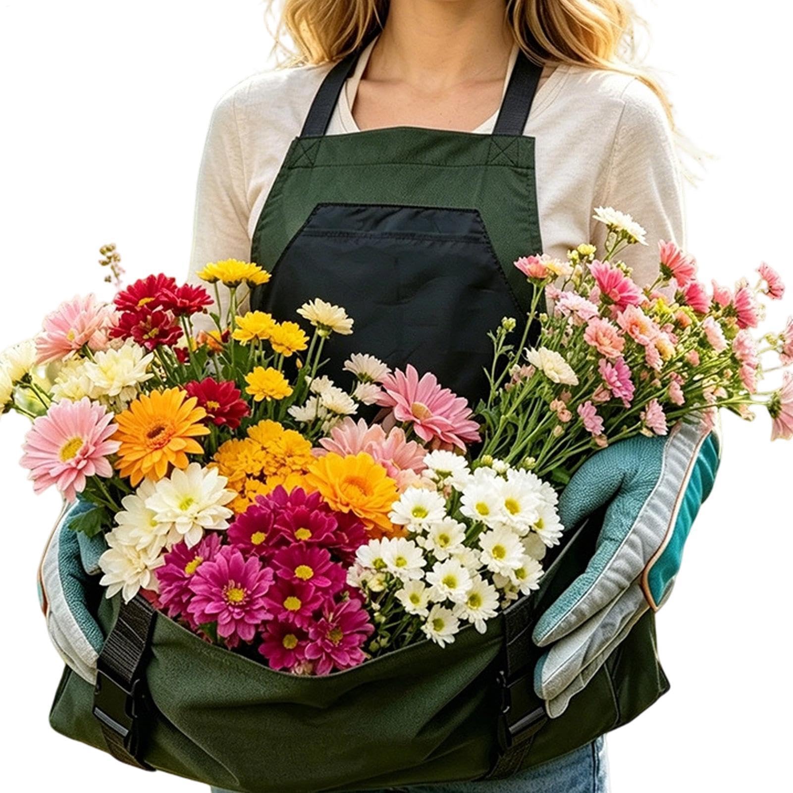 Grembiule da giardinaggio da donna, con retro incrociato, impermeabile, resistente, Oxford 600D, per donne e uomini, per giardino, fattoria, frutteto, frutta, verdura, potatura, raccolta all'aperto