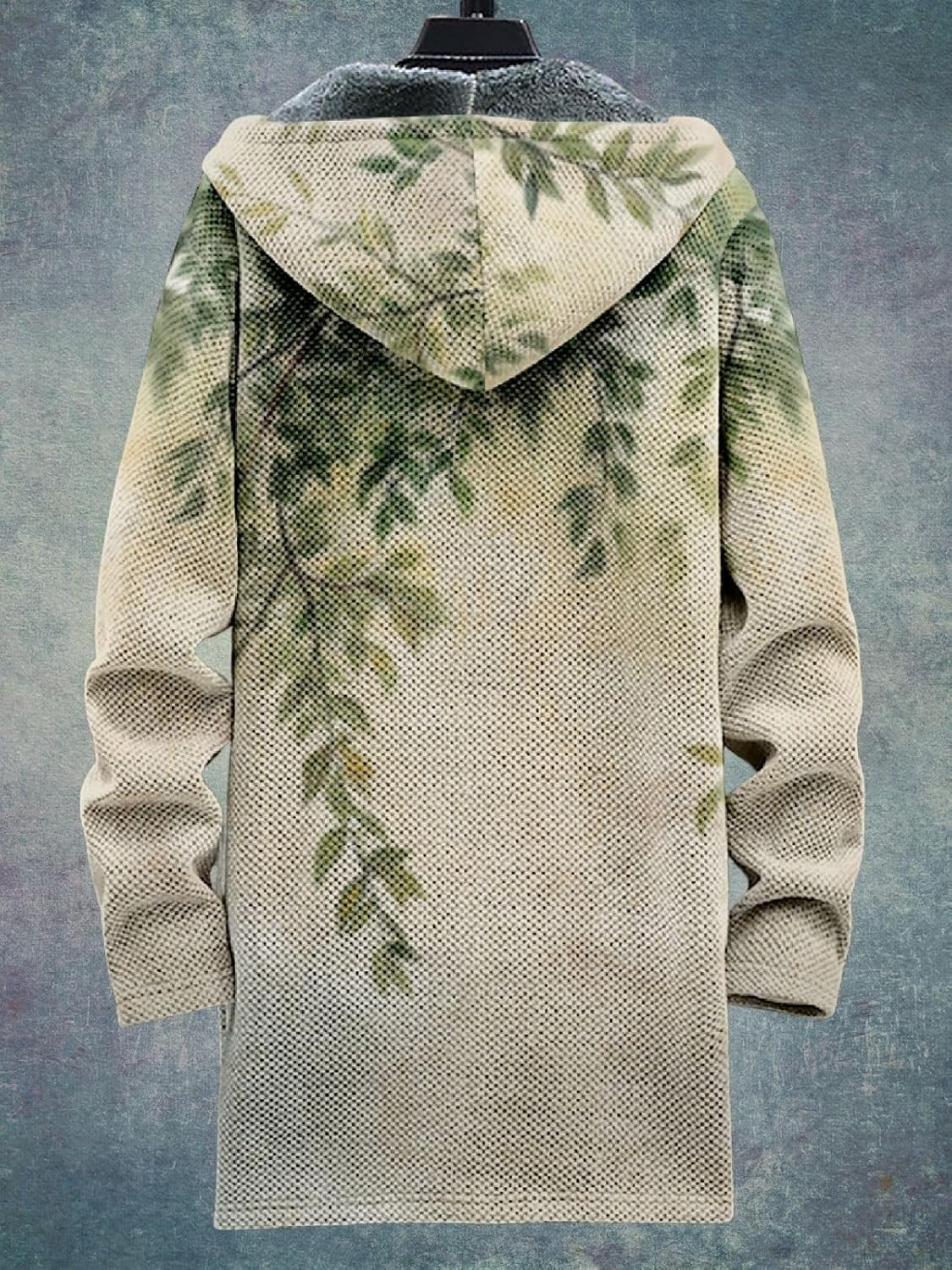 2025 Men's Ethnic Pattern Hooded Jacket Long Cardigan Hoodies Full Zip Vintage Knitted Zipper Coat with Pocket - Image 6