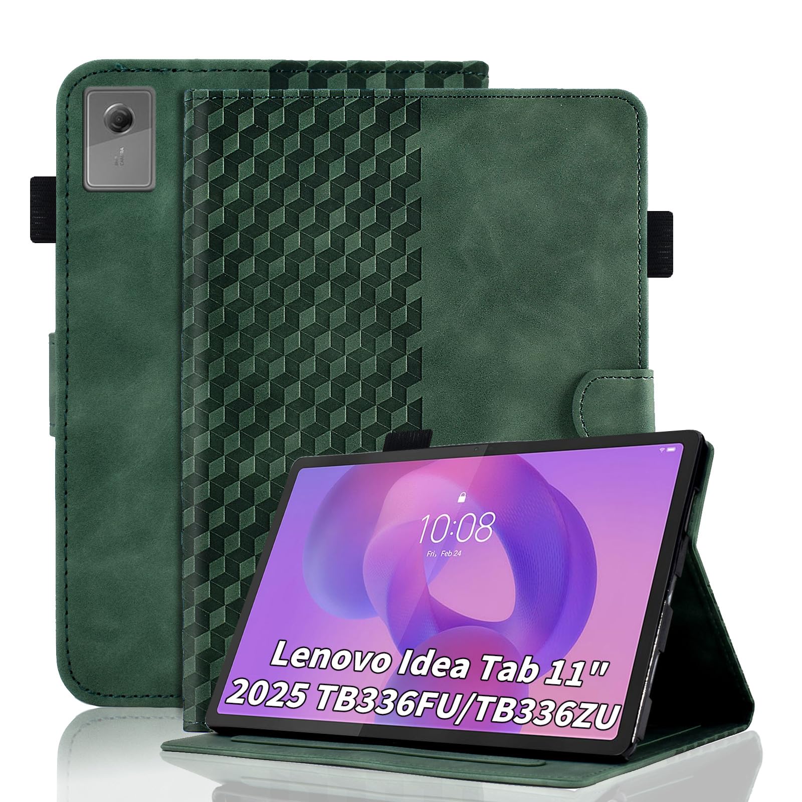 Case for Honor Pad X8a 11 Inch Tablet 2024 Protective Case Premium Leather Folio Smart Case with Auto Sleep/Wake Pen Holder Card Slot for Honor Pad X8a- Dark Green — view 26
