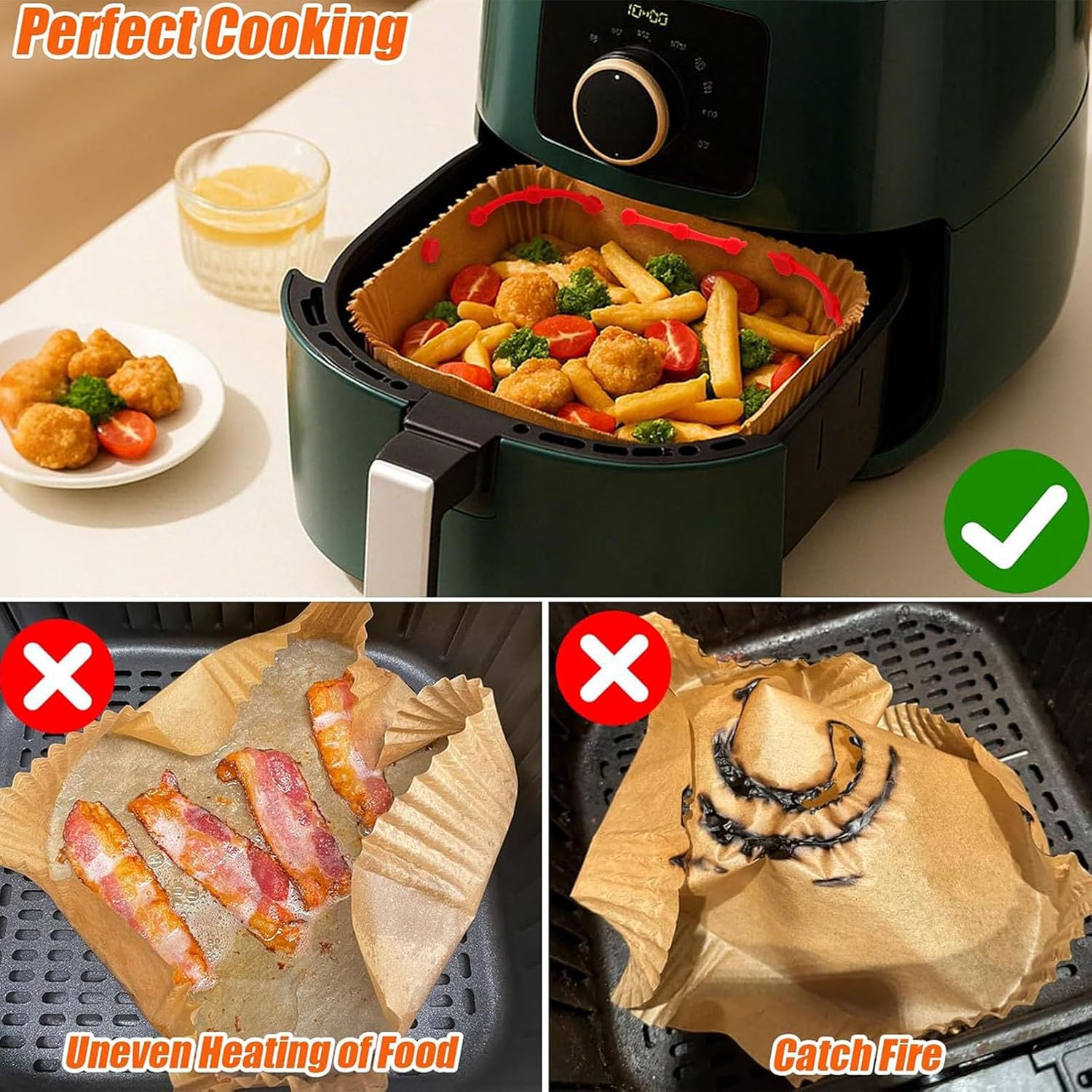 6 Piece Air Fryers Magnets Powerful Silicone Buckle Clips for Holding Down Parchment Paper Liners Safely Air Fryers Parchment Paper Buckle