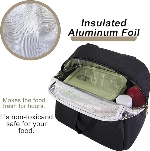 Miniatura 3 de Mziart Lonchera para mujeres y hombres, bolsa de almuerzo aislada, bolsa de almuerzo reutilizable, pequeña lonchera térmica, contenedores para