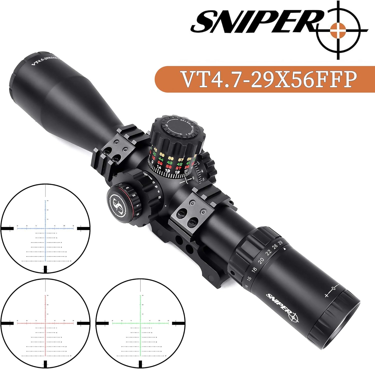 Sniper VT4 7 29x56 Riflescope Illuminated Reticle Photo