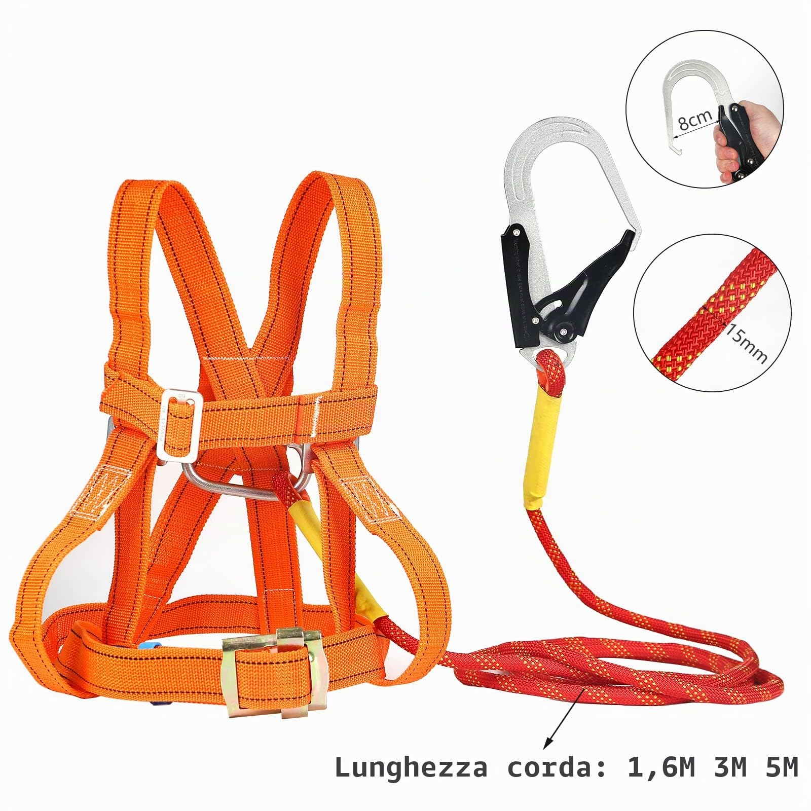 Cintura di sicurezza anticaduta, set di protezione anticaduta, cintura di sicurezza multiuso, per lavoro aereo, protezione anticaduta, cintura di sicurezza, cintura di sicurezza regolabile per