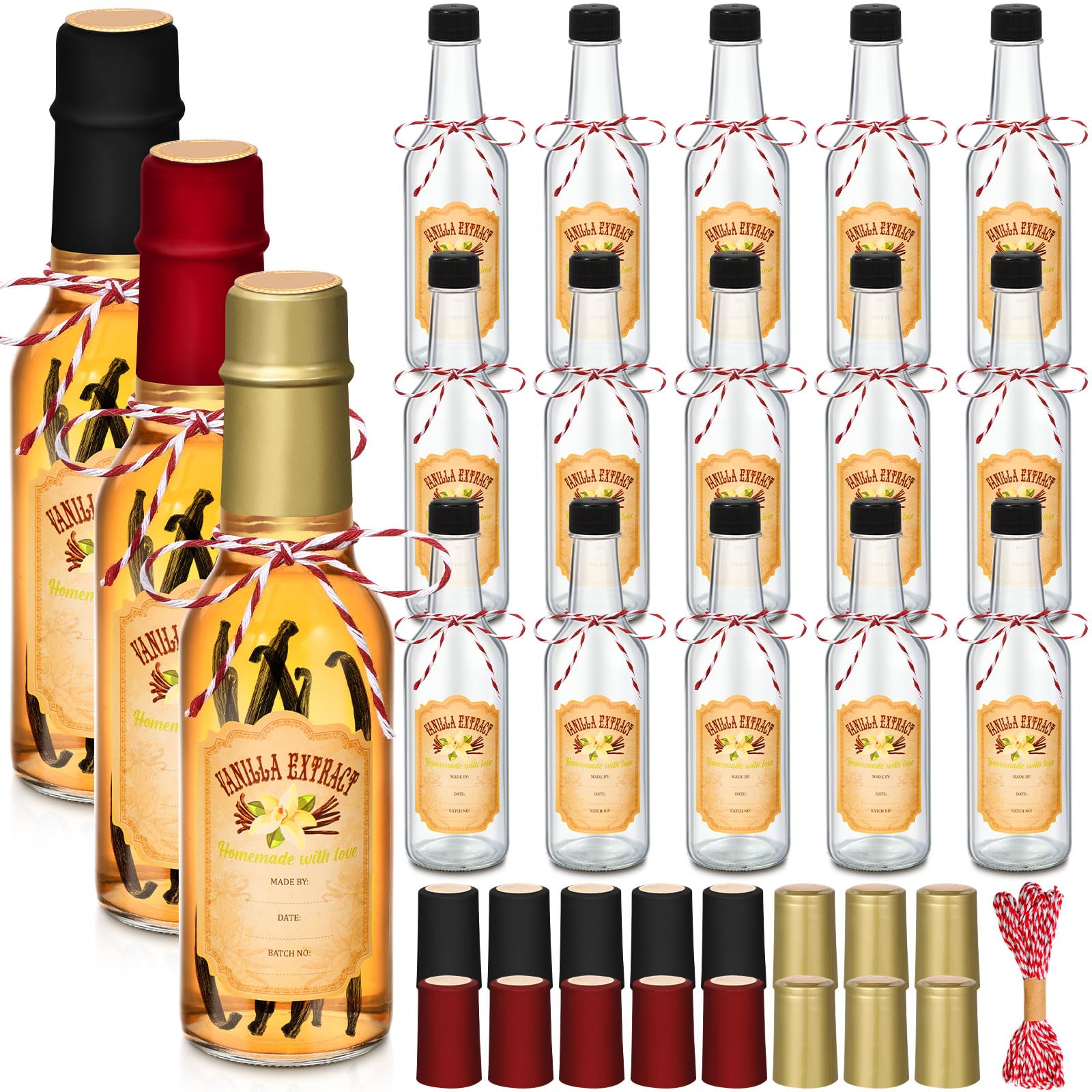 Tioncy 3 oz Vanilla Extract Bottles